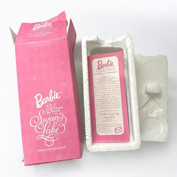 Barbie The Swan Queen In Swan Lake Porcelain Ornament In Box 1998 Avon - Picture 1 of 12